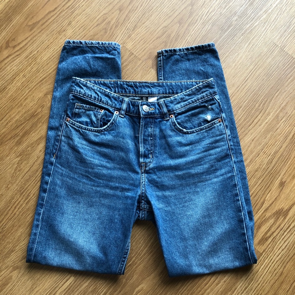 H&M High-Waisted Straight Leg Jeans